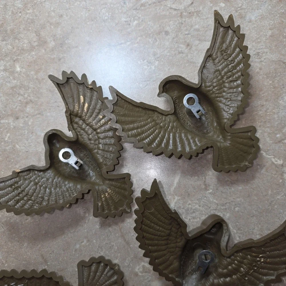 Vintage Homco Gold Plastic Bird Wall Figurines Set 4 Retro Decor Small‎ Birds